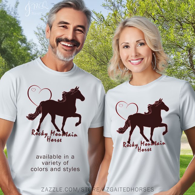 T-shirt Corações de Cavalo da Montanha Rochosa (Rocky Mountain Horse Hearts T-Shirt)