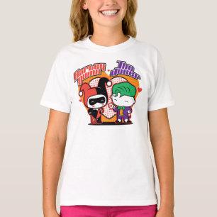 T-shirt Corações de Chibi Harley Quinn e Chibi