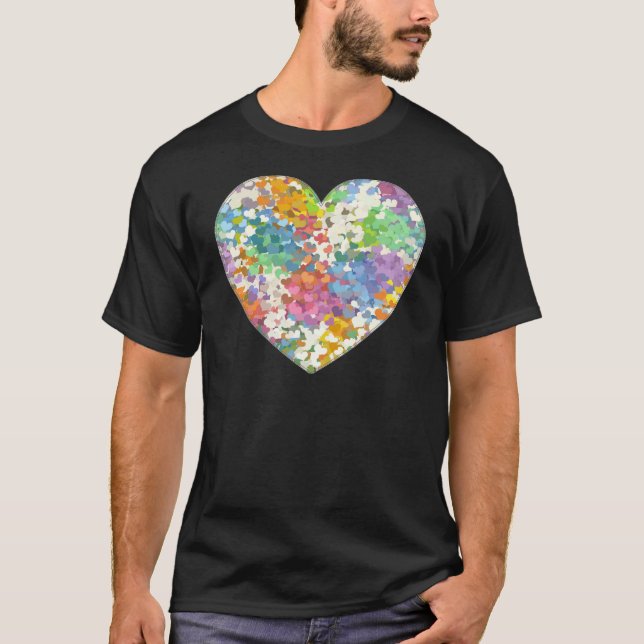 T-shirt Corações de Confete Pastel (Frente)