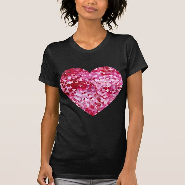 T-shirt Corações de Confetes Rosa (Frente)