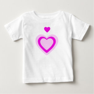 T-SHIRT CORAÇÕES DE FÚCSIA ROSA CLARO