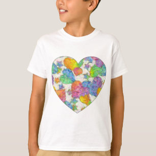 T-shirt Corações de São Valentão em Pastel Impressionista
