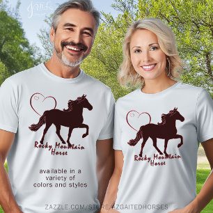 T-shirt Corações do cavalo da montanha rochosa