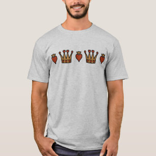 T-shirt Corações e motivo das coroas