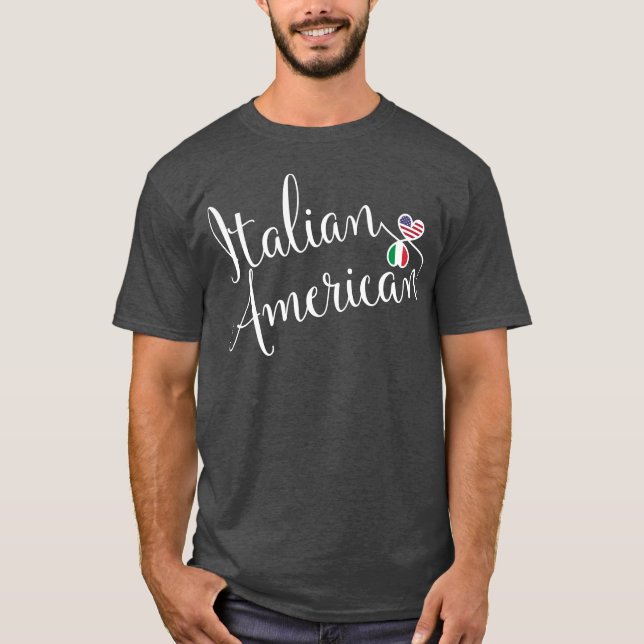 T-shirt Corações Entwinados Italianos Americanos (Frente)