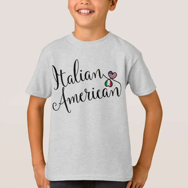 T-shirt Corações Entwinados Italianos Americanos (Frente)