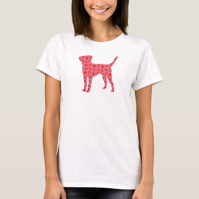 T-shirt Corações labrador retriever dos namorados (Frente)