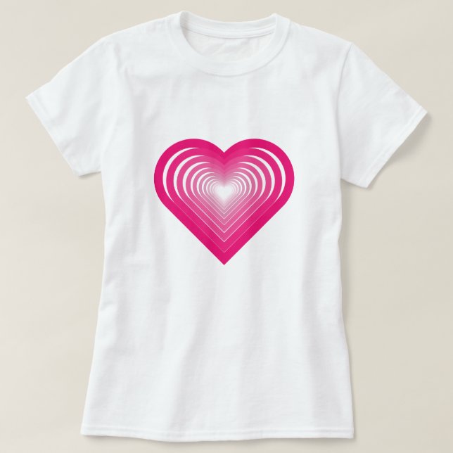 T-Shirt Corações Rosa (Frente do Design)