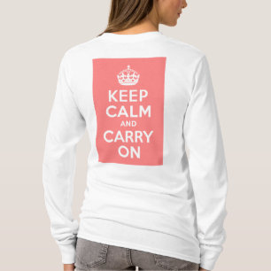 T-shirt Coral Claro Keep Calm and Carry On