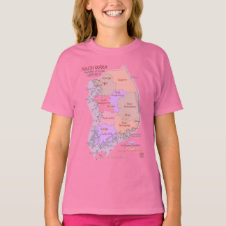 T-shirt Coreia Map Kids T Shirt