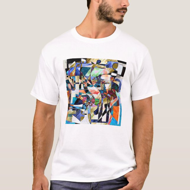 T-shirt Cores do outono #1c (remendos) (Frente)