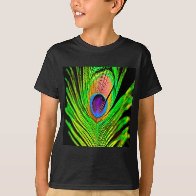T-shirt Cores Neon Pena de Pavão (Frente)