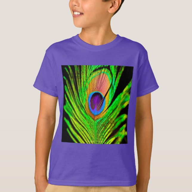 T-shirt Cores Neon Pena de Pavão (Frente)