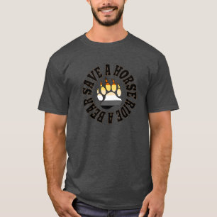 T-shirt Cores Orgulho Urso Gay Salve Um Cavalo Monte Um Ur