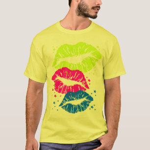 T-shirt Corey Tiger 80s Vintage Lábios & Estrelas Beijos