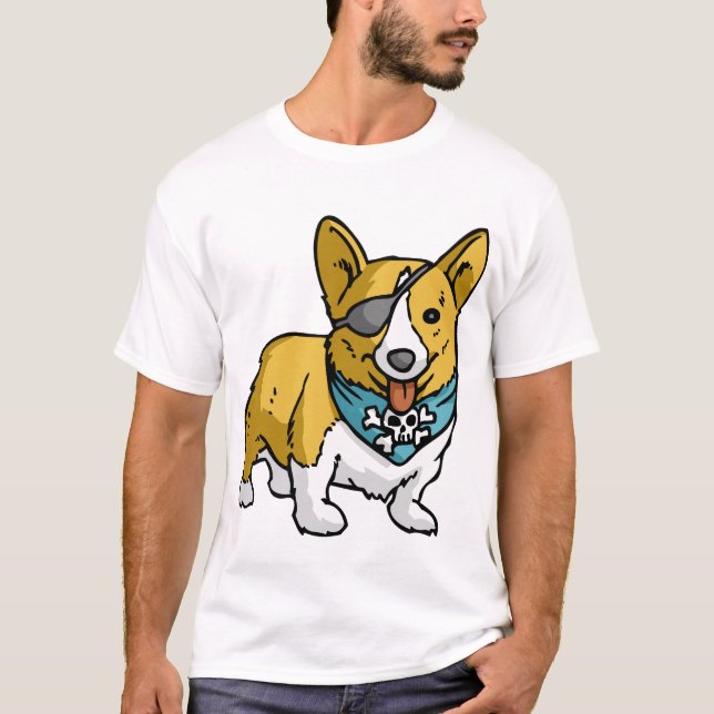 T-shirt Corgi do pirata (Frente)
