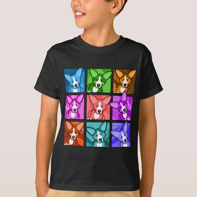 T-shirt Corgi do pop art (Frente)