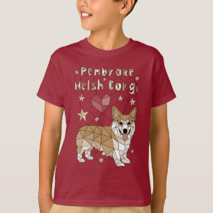 T-shirt Corgi geométrico de Galês do Pembroke