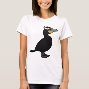 T-shirt Cormorant Dobro-com crista de Birdorable