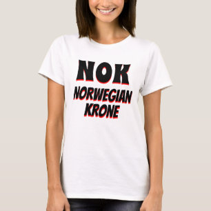 T-shirt Coroa norueguesa branca NOK