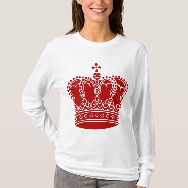 T-shirt Coroa Real - Vermelho Ruby (Frente)