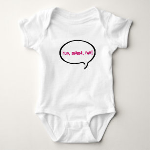 T-shirt corre, mãe, corre rosa