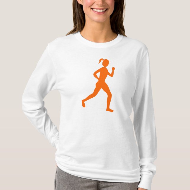 T-shirt Corredor (Mulher) - Laranja (Frente)