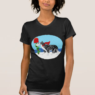 T-shirt Correio de border collie do Natal