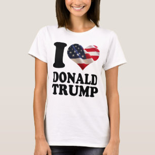 T-shirt Correto Eu coração Bandeira Americana Donald Trump