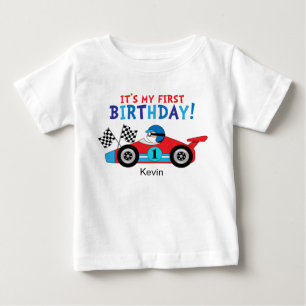 T-shirt Corrida de 1º Aniversário Vermelho e Azul