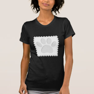 T-shirt Cortar Impressão de Pata de Cão