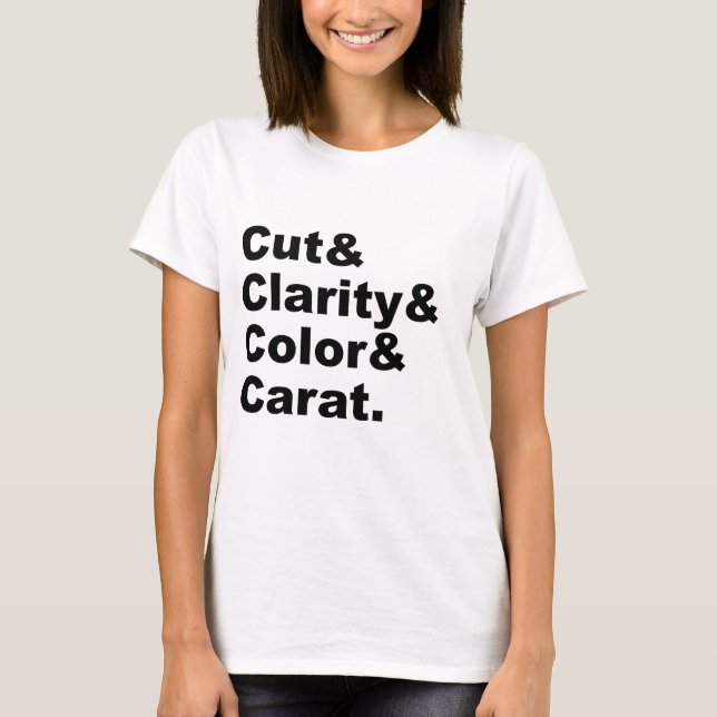 T-shirt Corte & Clareza & Cor & Quilate | Classificação de (Frente)