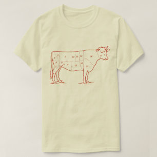 T-shirt Cortes retros da carne