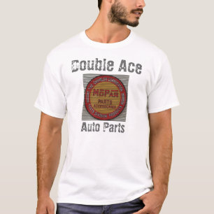 T-shirt cortinas mopar, ás dobro, peças de automóvel