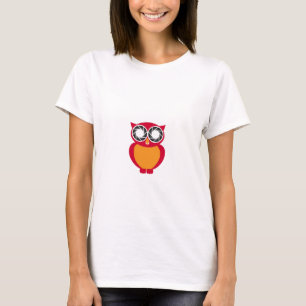 T-shirt Coruja bonito com os olhos da abertura da