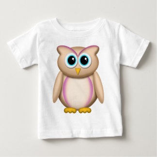 T-shirt Coruja-branca com roxo - Camisa-T Criança