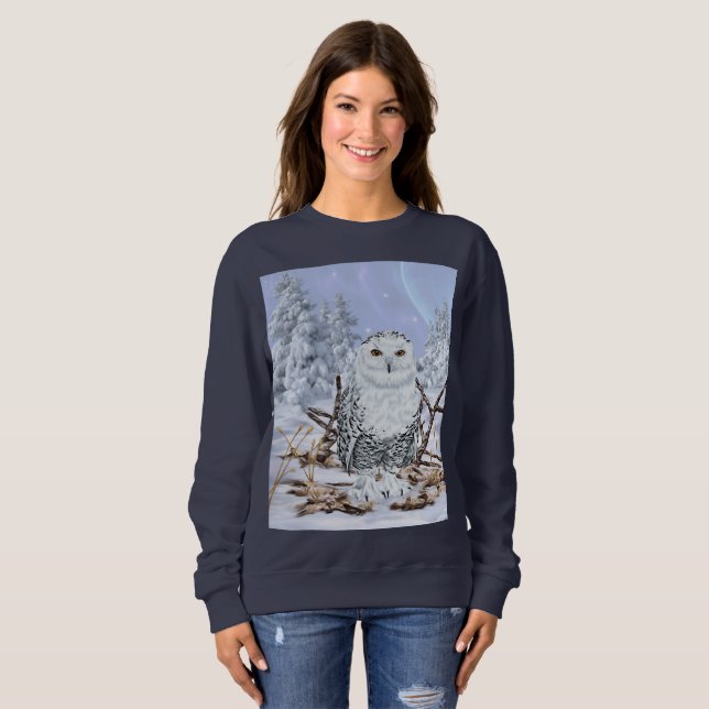 T-shirt Coruja da Neve na Neve (Frente Completa)