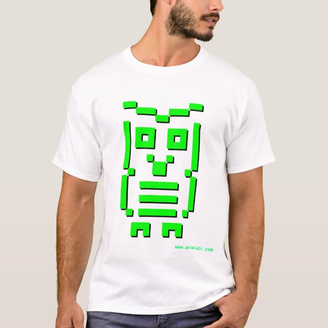 T-shirt coruja de 8 bits (verde de Digitas) (Frente)