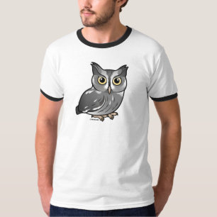 T-shirt Coruja de Screech oriental (fase cinzenta)