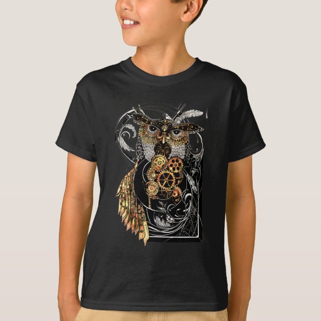 T-shirt Coruja de Steampunk (Frente)