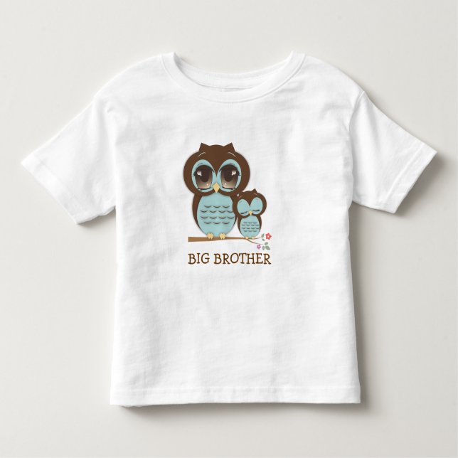 T-shirt Coruja-Grande-Bonita com Bebê-Bebê-Lil com Sono (Frente)