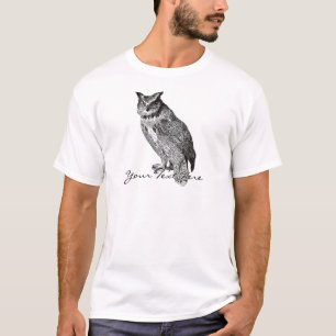 T-shirt Coruja Horned do vintage