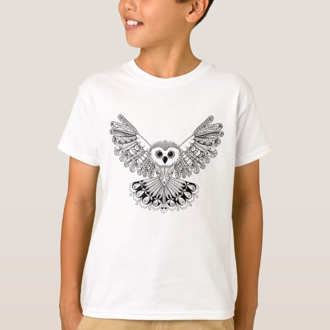 T-shirt Coruja preta do estilo (Frente)