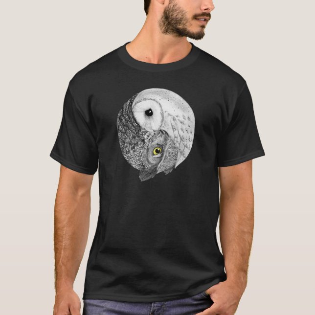 T-shirt Corujas de Yin Yang (Frente)