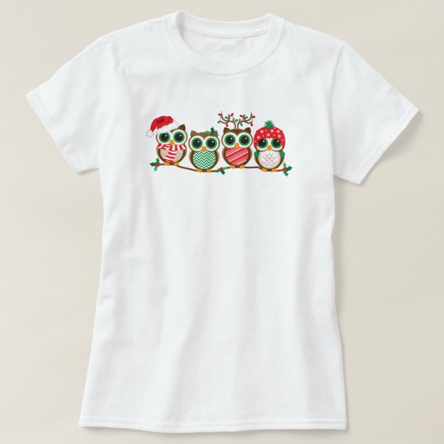 T-shirt Corujas do Natal (Frente do Design)