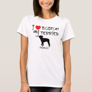 T-shirt Costume Amo Meu Terrier De Boston