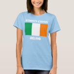 T-shirt County Cavan, Irlanda com bandeira irlandesa<br><div class="desc">County Cavan,  Irlanda com bandeira irlandesa</div>