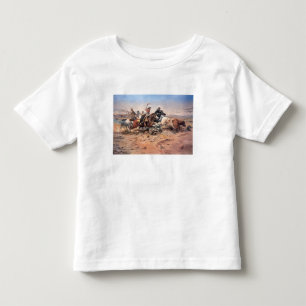 T-shirt Cowboys a ropar um boi, 1897 (óleo na canvas)