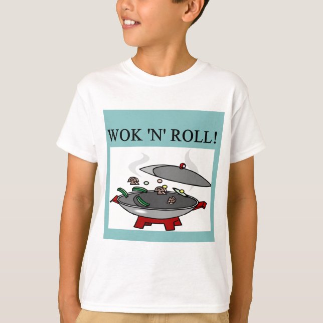 T-shirt cozinhar de wok chinês (Frente)
