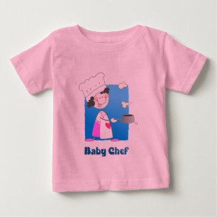 T-shirt Cozinheiro chefe bonito do bebê dos desenhos
